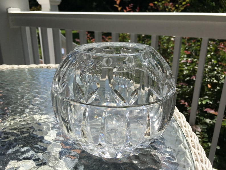 Vintage Lead Cut Crystal Bowl Votive Candle Holder