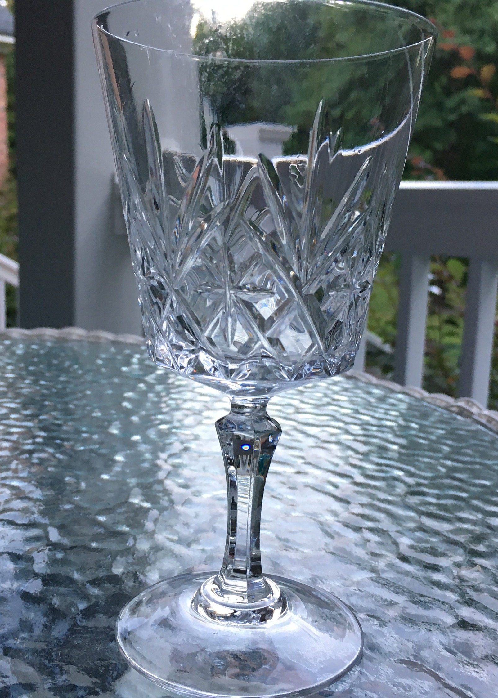 Vintage Mid Century Lead Crystal Wine Water Goblet Etsy