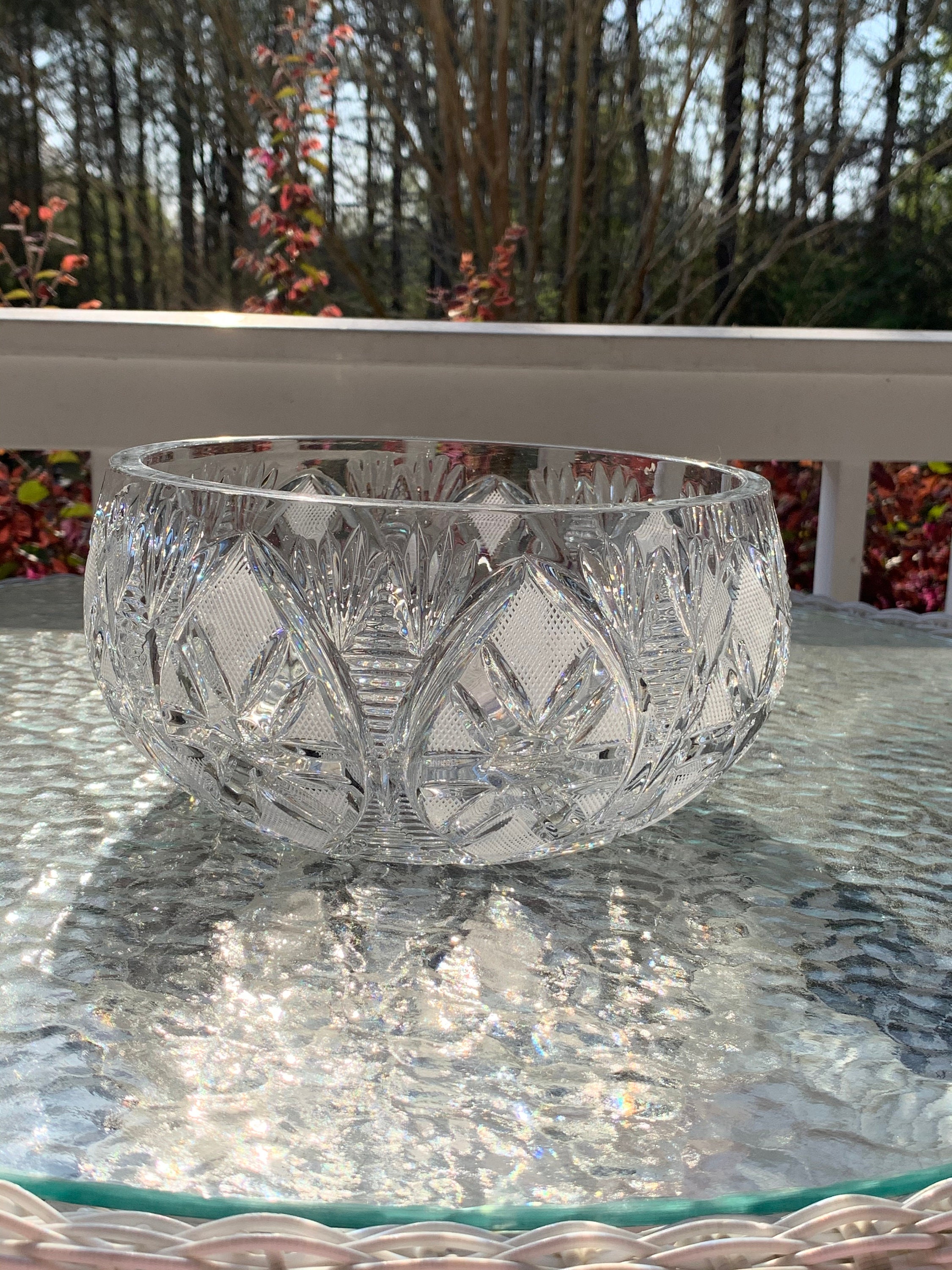 Cut Crystal Centerpiece Bowl Etsy