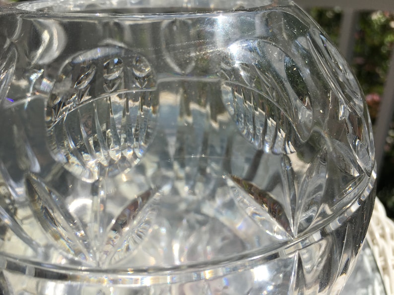 Vintage Lead Cut Crystal Bowl Votive Candle Holder