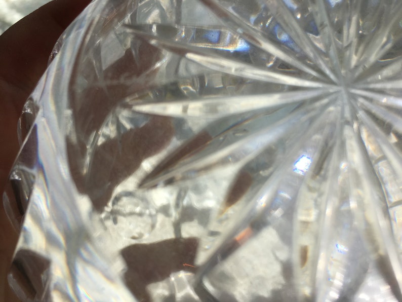 Vintage Lead Cut Crystal Bowl Votive Candle Holder
