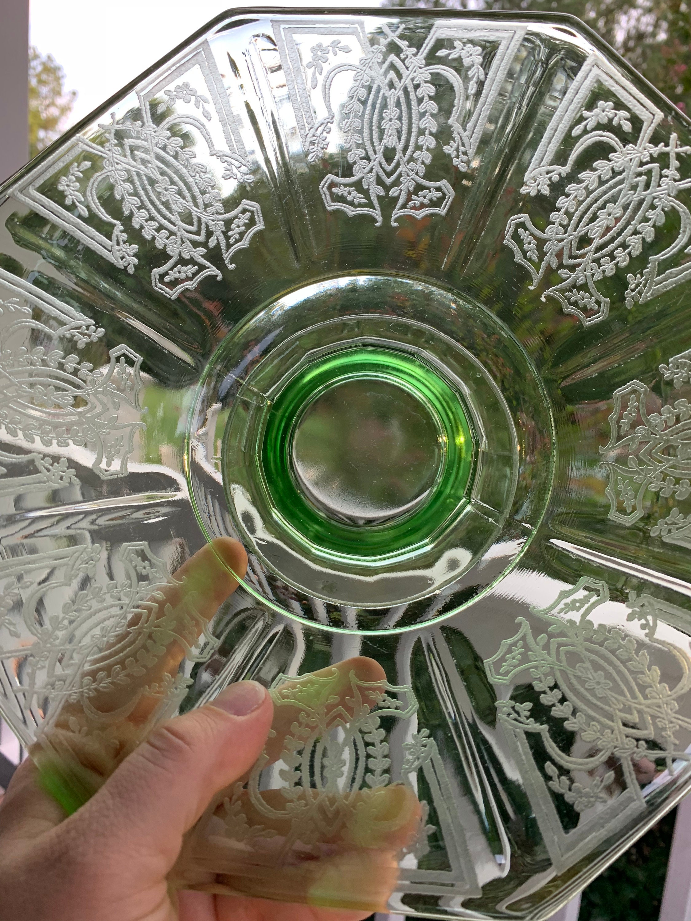 Vintage Indiana Glass Co. Blank 602 With Laurel Etch Etsy