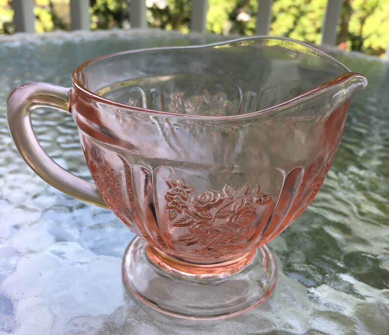 Pink Depression Glass Creamer Pitcher Etsy