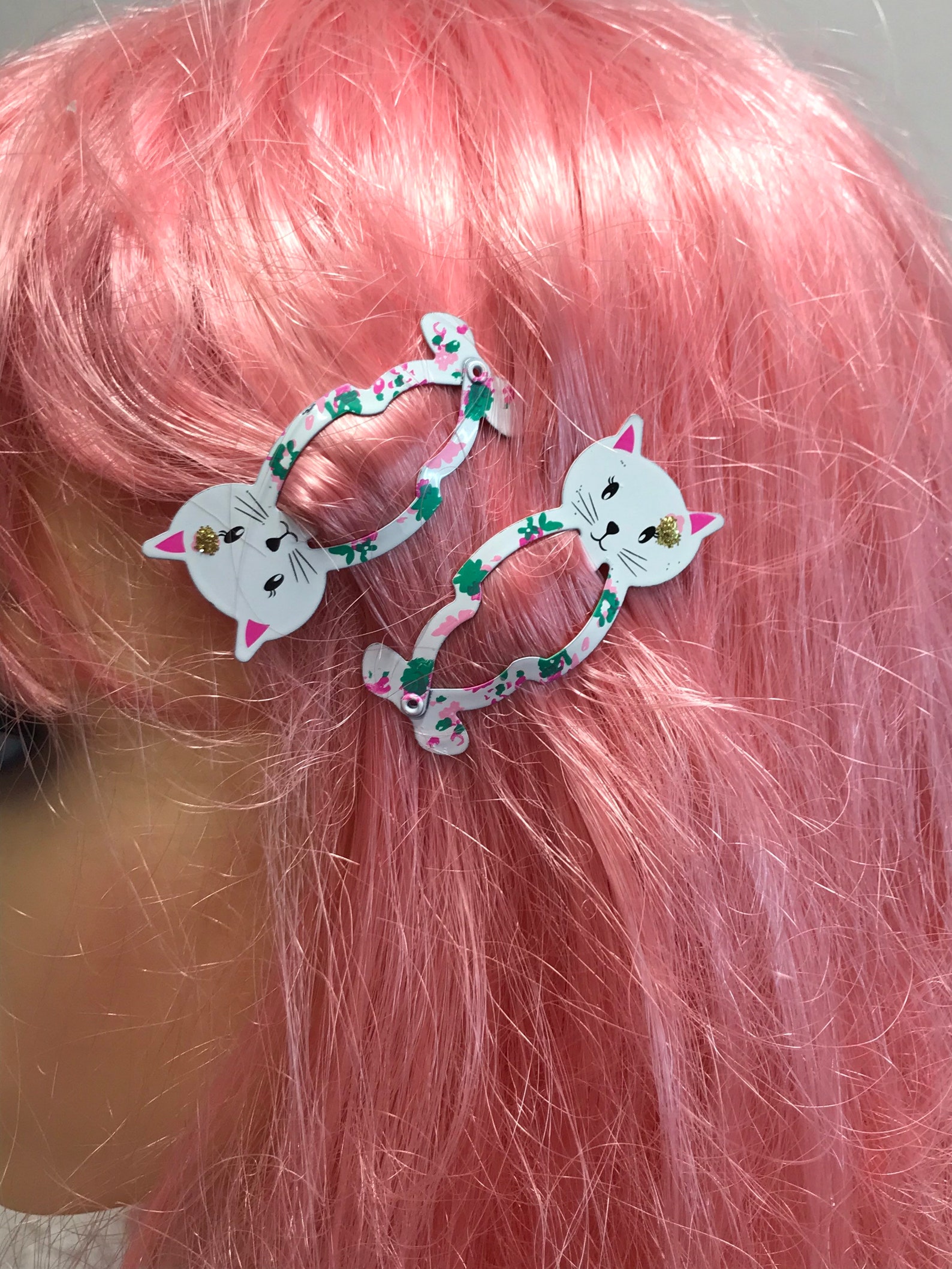 Pastel hair clips pastel snap clips pastel cat clips pastel Etsy