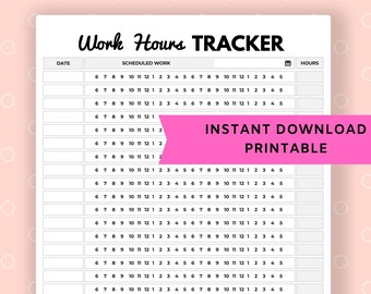 Arbeitsstunden druckbare Tracker Time Sheet Log Time Sheet | Letter Pdf A5 A4