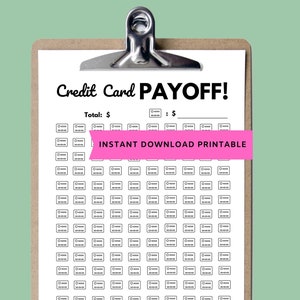 Kreditkarte Payoff Tracker Budget Debt Printable Insert Finanzplaner | Letter PDF A5 A4