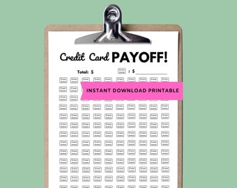 Credit Card Payoff Tracker Budget Debt Printable Insert Financial Planner | Letter PDF A5 A4