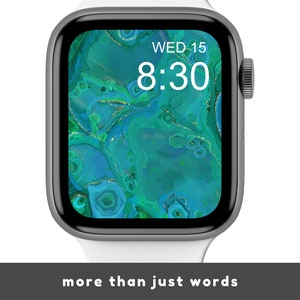 Blue Green Watercolor Apple Watch Wallpaper -Swirl Watch Face - Watch Background - Watch Screensaver - Abstract Aesthetic