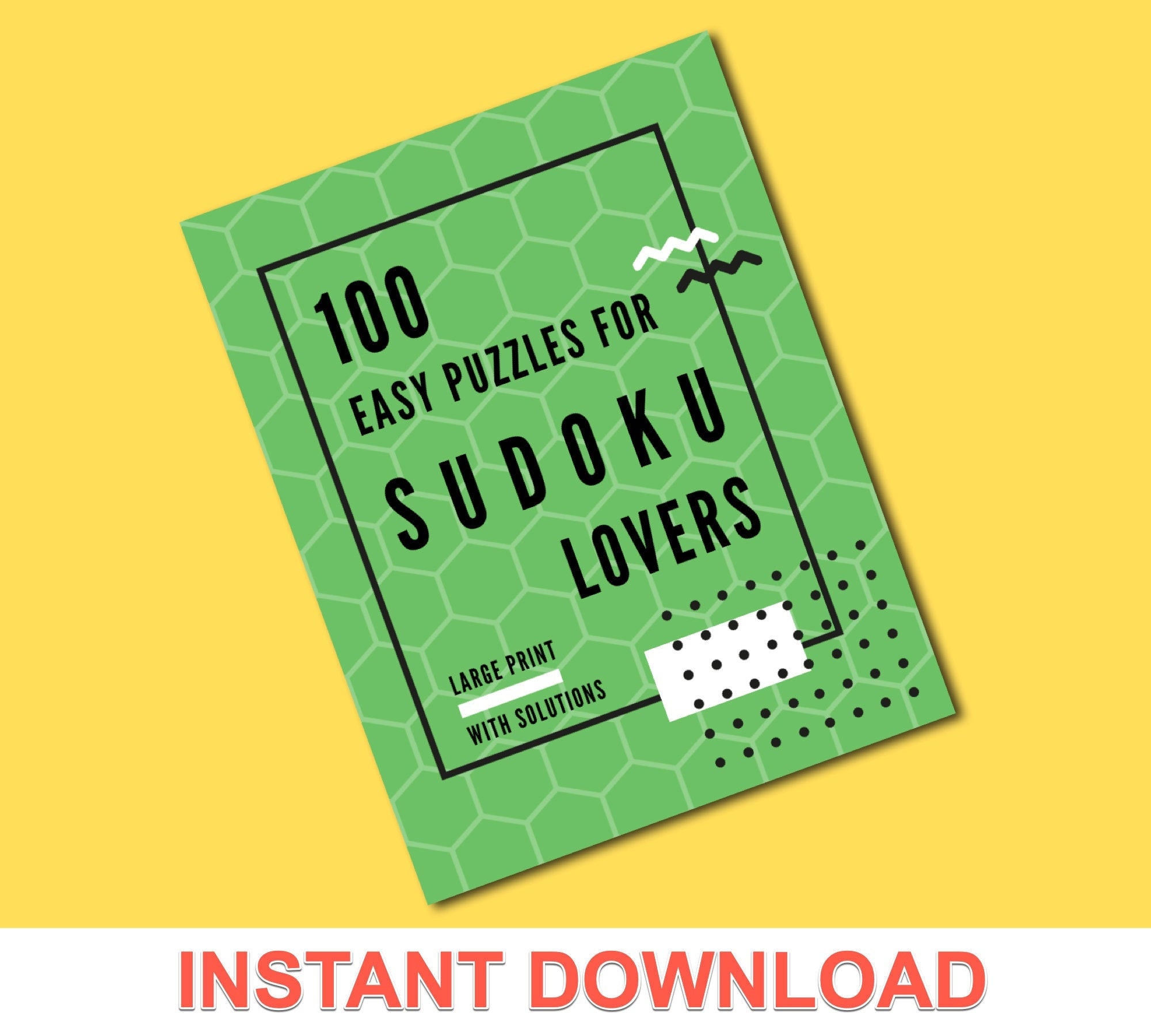 100 easy sudoku printable puzzles large print brain teasers etsy