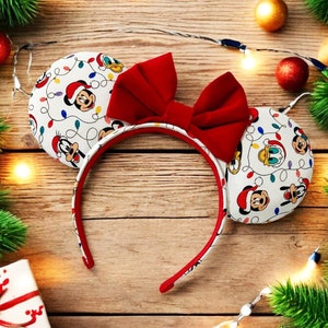 Mickey & Friends Christmas Holiday Lights Inspired Mouse Ears | Disney Ears | Minnie Ears | Custom Ears | Handmade Ears | Gift Ears