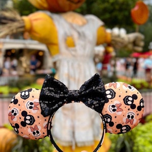 Halloween Inspirierte Maus Ohren, Minnie Ohren, Micky Ohren, Disneyworld, Disneyland, Handgemachte Ohren, Jack Skellington, Pailletten Ohren, Geschenk Ohren
