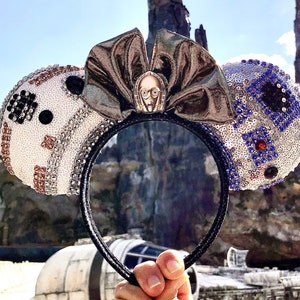 Droid C3PO-BB8 & R2D2 Inspired Mouse Ears, Disney Ears, Minnie Ears, Mickey Ears, Handmade Ears, Disney Parks Ears, Star Wars Ears