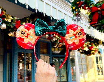 Gingerbread Cookies Inspired Mouse Ears, Disney Ears, Minnie Ears, Mickey Ears, Donald Duck, Party Cookie, Disney Parks, Disneyland Resort
