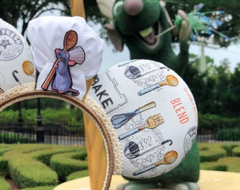 Remy Ratatouille Inspired Mouse Ears | Disney Ears | Minnie Ears | Mickey Ears | Pixar Ears | Disney Parks Ears | Handmade Ears | Gift Ears