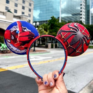 Spider-Man Inspired Mouse Ears | Minnie Ears | Mickey Ears | Spider Ears | Mikey Ears For Boys | Handmade Ears | Superhero Mouse Ears