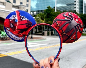 Spider-Man Inspired Mouse Ears | Minnie Ears | Mickey Ears | Spider Ears | Mikey Ears For Boys | Handmade Ears | Superhero Mouse Ears