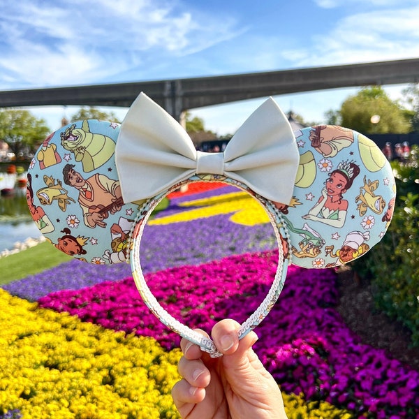 Prinzessin Tiana und die Frosch inspiriert Mausohren | Disney Ohren | Minnieohren | Micky Ohren | Bayou | Handgemachte Ohren | Magic Kingdom Ohren