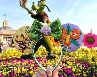 Orange Vogel & Spike Die Biene inspiriert Epcot Blume und Gartenfest Maus Ohren, Disney Ohren, Minnie Ohren, Mickey Ohren, handgefertigte Ohren