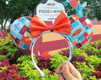 Epcot Food & Wine Festival Inspired Mouse Ears, Disney Ears, Minnie Ears, Mickey Ears, Handmade Ears, Disney Parks Ears, Epcot Festival