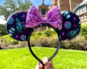 Haunted Mansion Inspired Mouse Ears, Disney Ride, Minnie Ears, Mickey Ears, Handmade Ears, Attractions, Magic Kingdom.