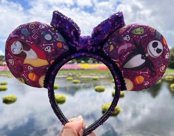 Jack & Sally Nightmare Before Christmas Inspired Mouse Ears  display picture 3