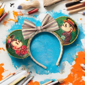 John Coulter Inspired Mouse Ears | Minnie Ears | Mickey Ears | Festival Of Arts | Disneyworld | Disneyland | Handmade Ears | Gift Ears