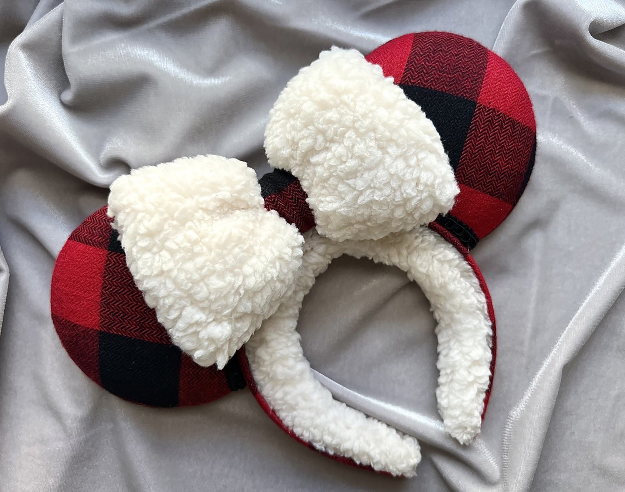 Sherpa Plaid Mickey Ears - Etsy display picture 1