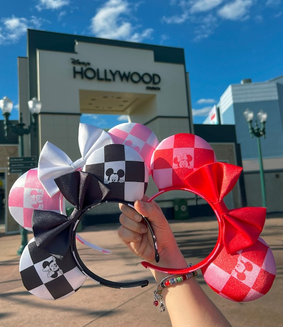 Disney Black and White Checkered Minnie Ears Black Checkered Ear, Minnie Ear, Mickey Ear, Mouse Ear  main image 4