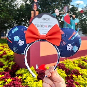 Epcot Food & Wine Festival Inspired Mouse Ears, Disney Ears, Minnie Ears, Mickey Ears, Handmade Ears, Disney Parks Ears, Epcot Festival