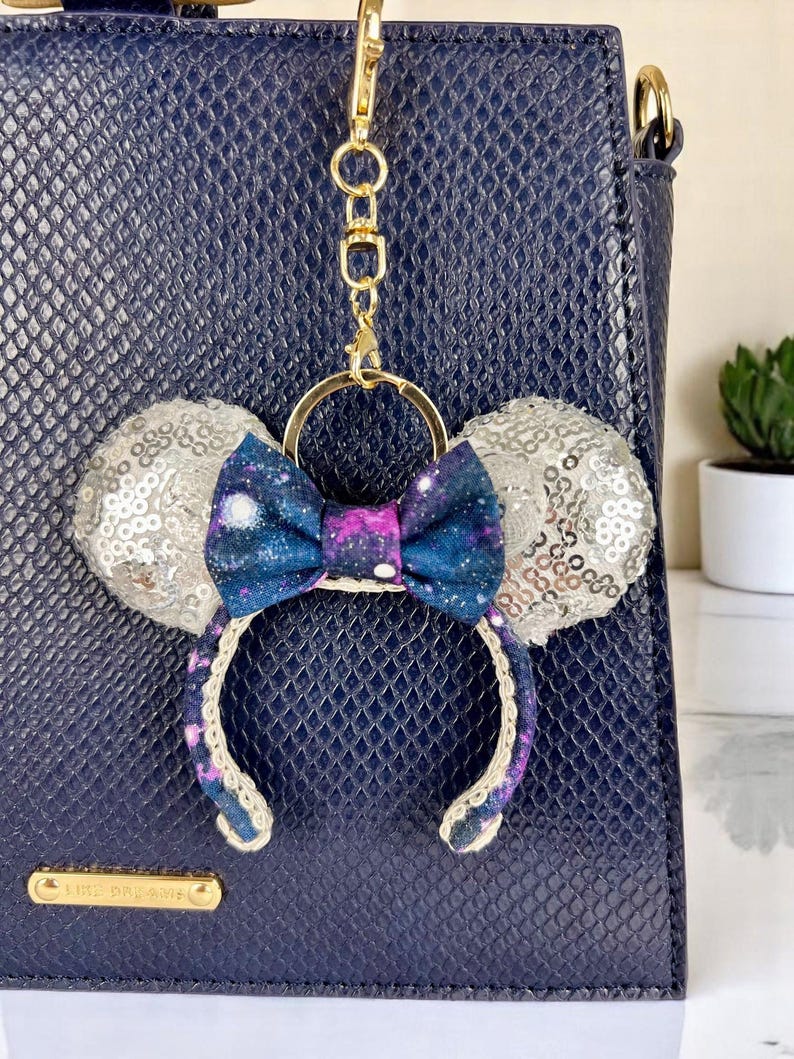 Mini Ears Space Mini Mouse Ears Keychain | Disney Inspired Bag Charm | Mini ...