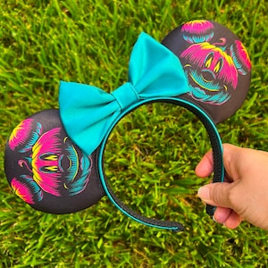 Orejas de ratón inspiradas en calabazas de Halloween, orejas de Disney, orejas de Minnie, orejas de Mickey, orejas hechas a mano, orejas de Halloween, orejas de calabaza, orejas de regalo
