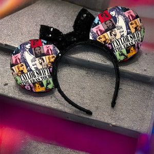 Taylor Swift Inspired Mouse Ears I Mickey Ears I Minnie Ears I Lover I Eras Tour I Swifties Handmade Ears Gift Ears image 2