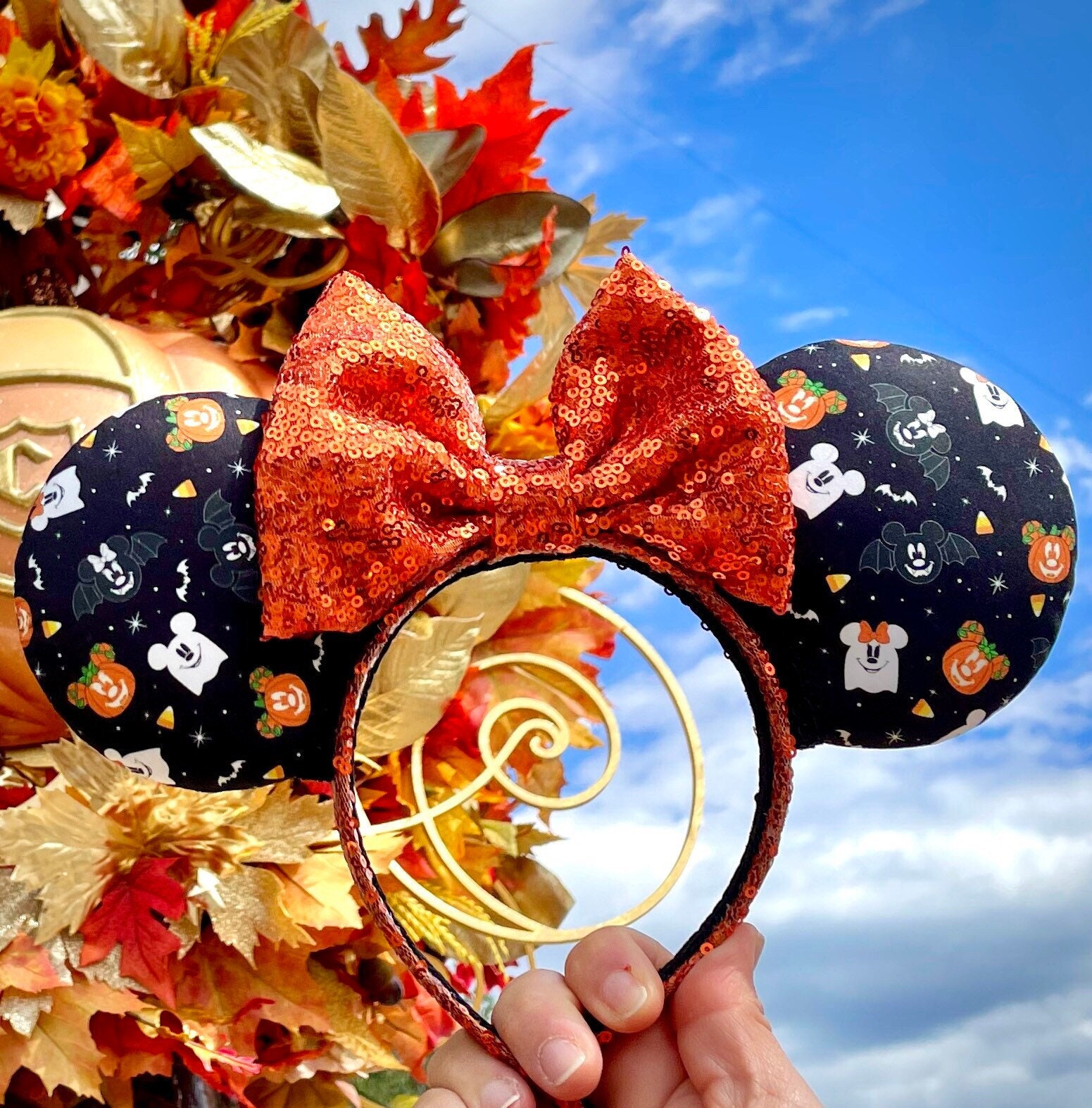 Halloween Inspired Mouse Ears, Minnie Ears, Mickey Ears 