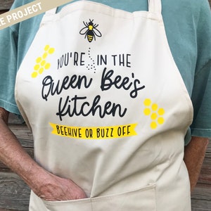 Kitchen Bee SVG Cut Files | Cute Sassy Queen Honey Bee Vector Graphic Clip Art | Cricut Crafting | Digital Download