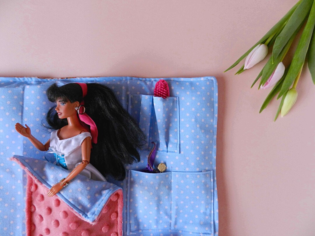 Barbie Bed Blanket Doll Sleeping Bag Travel Dollhouse - Etsy