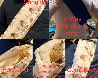 Bearded Dragon Carrier With Black Strap Variations