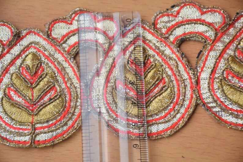 Sari border Trimmings Trims Red Wholesale Lace Sari Lace Indian Embroidery free shipping Lace Trim Crafting lace Red and Gold Lace