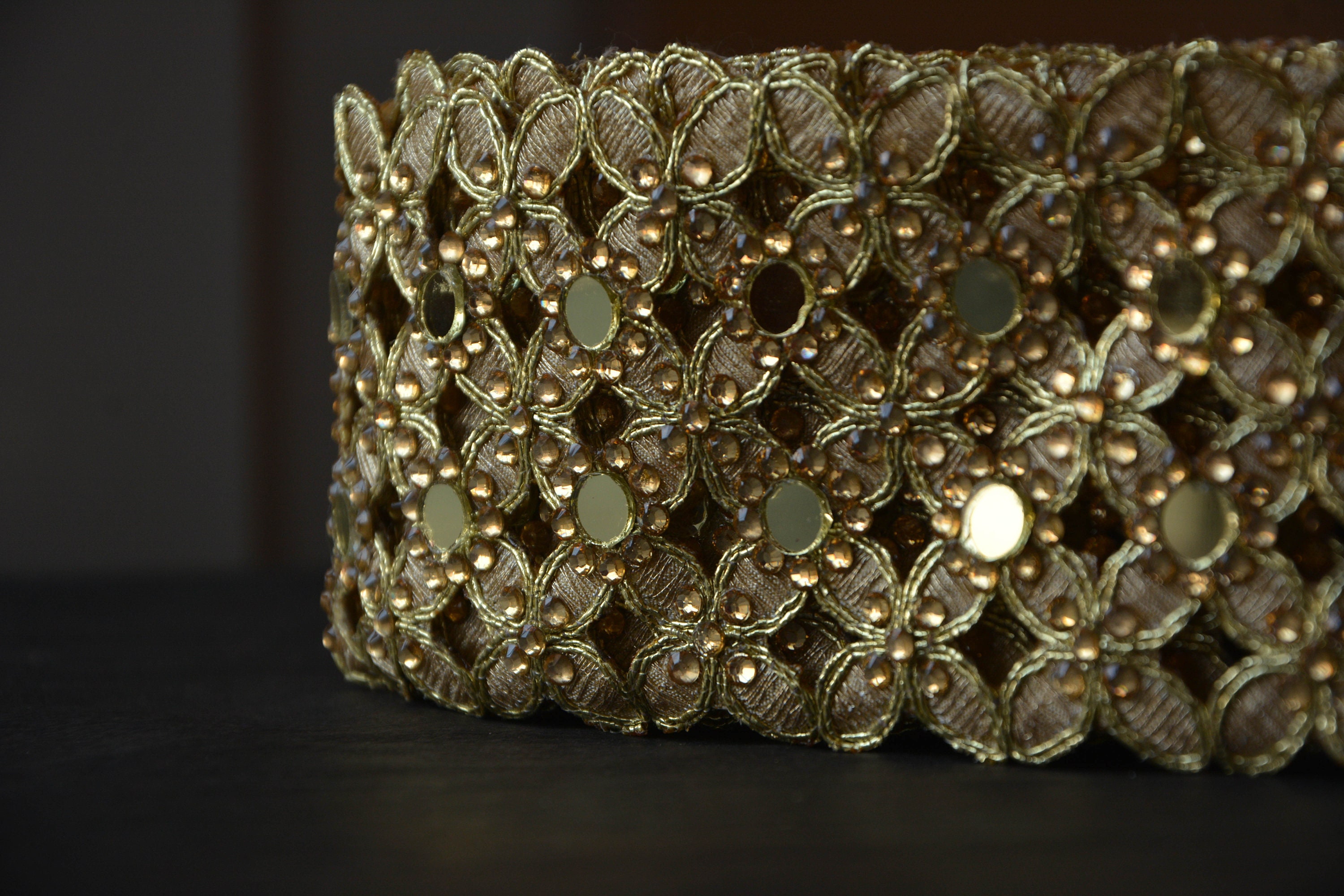 Gold Bead Lace Trim By yard Gold Kundan Trim Gold Bead Trim Etsy