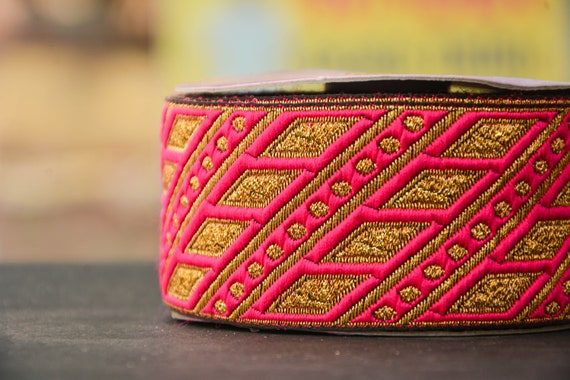 Magenta Gold Jacquard Trim, Red Red Red Strap, Craft Ribbon, Jacquard Ribbons, Lace Trim by Yard, Indian Lace Trim, Craft supplies, Sewing supplies 39ff8d Magenta Gold Jacquard Trim, Red Red Red Strap, Craft Ribbon, Jacquard Ribbons, Lace Trim by Yard, Indian Lace Trim, Craft supplies, Sewing supplies 39ff8d