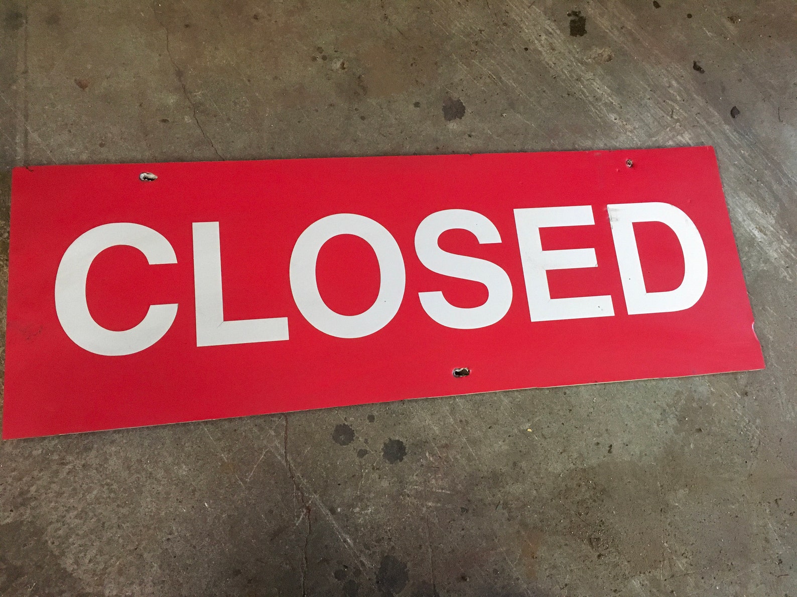 Extra large closed business sign metal sign red 36 inch 6 inch Etsy