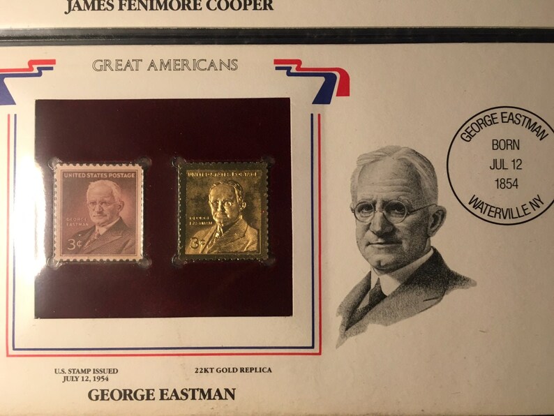 USPS eastman stamps 22 karat gold Etsy