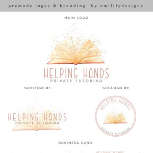Tutor Logo, Privatlehrer Logo, Lernlogo, Lehrlogo, Lehrerlogo, Aquarell Logo, Buchlogo, Schullogo, Vorgefertigtes Logo