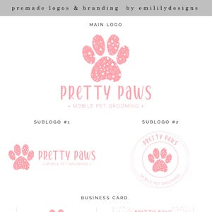 Premade Logo, Logo Design, Paw Logo, Dog Walking Logo, Dog Logo, Animal Logo, Pet Logo, Puppy Logo, Grooming Logo, Kennel Logo