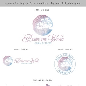 Logo eau, logo classique, logo océan, logo or, logo cercle, logo aquarelle, logo premade, logo vague, logo badge, Facebook, jeu de logos