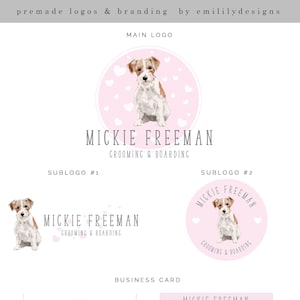 Logo chien, création de logo, logo prêt à l'emploi, logo animal, logo animal de compagnie, kit de marque, logo chiot, logo toilettage, logo chenil, logo promenade de chien, lot de logos