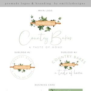 Nudelholz Logo, Backen Logo, Vorgefertigtes Logo, Logo-Design, Facebook, Visitenkarten Design, Kuchen Logo, Bäckerei Logo, Branding, Cupcake Logo
