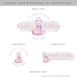 Logotipo de panificação, logotipo de avental, logotipo pré-fabricado, design de logotipo, logotipo de cozinha, logotipo de aquarela, Facebook, logotipo comercial, design de cartão de visita, branding