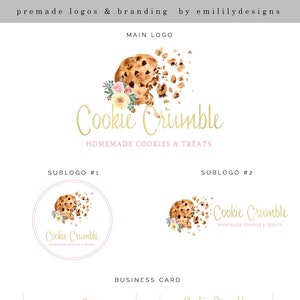 Baking Logo, Cookie Logo, Vorgefertigtes Logo, Kuchen Logo, Cupcake Logo, Facebook, Watercolor Logo, Business Logo, Visitenkarten Design