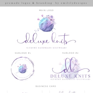 Logo tricot, logo au crochet, logo fil, logo premade, création de logo, logo artisanal, logo d'entreprise, logo loisir, logo abordable, Facebook