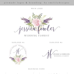 Premade Logo, Logo Design, Flower Logo, Bouquet Logo, Floral Logo, Florist Logo,Affordable Logo, Branding Logo, Branding Kit, Business Logo